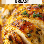 Golden baked chicken breast served with herbs and vegetables as a healthy easy meal for family dinners 2